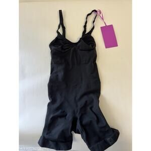 Fendi x Skims Black Sculpting Mid-Thigh Bodysuit Size Small New